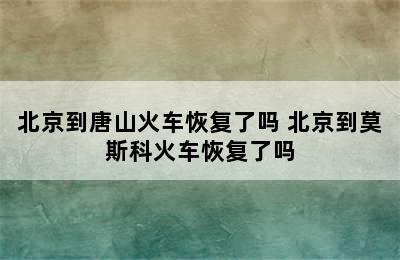 北京到唐山火车恢复了吗 北京到莫斯科火车恢复了吗